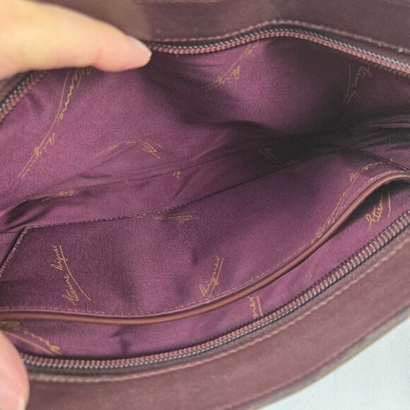 Vintage Etienne Aigner Oxblood Leather Clutch/Wristlet Bag Knot Detail on Front